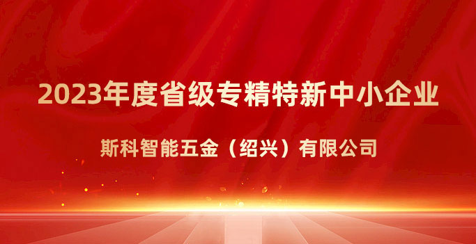 喜報！斯科榮獲浙江省“專(zhuān)精特新”企業(yè)稱(chēng)號